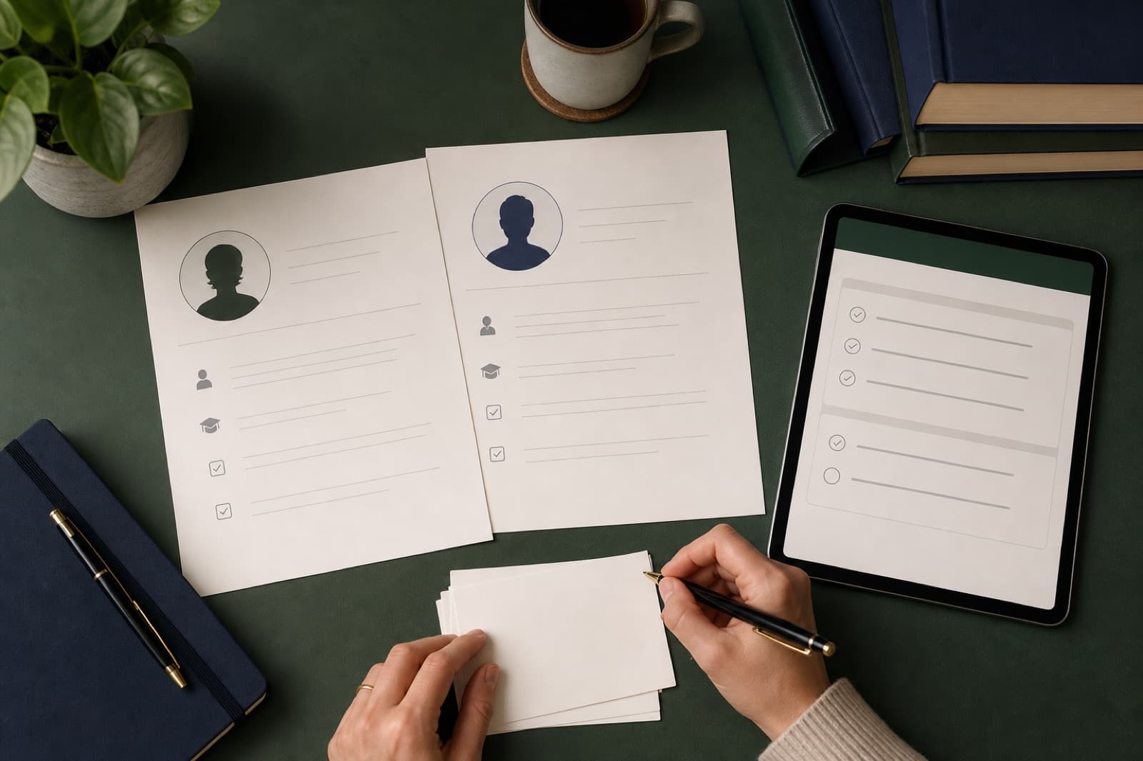 A person preparing scope and credential questions for two providers